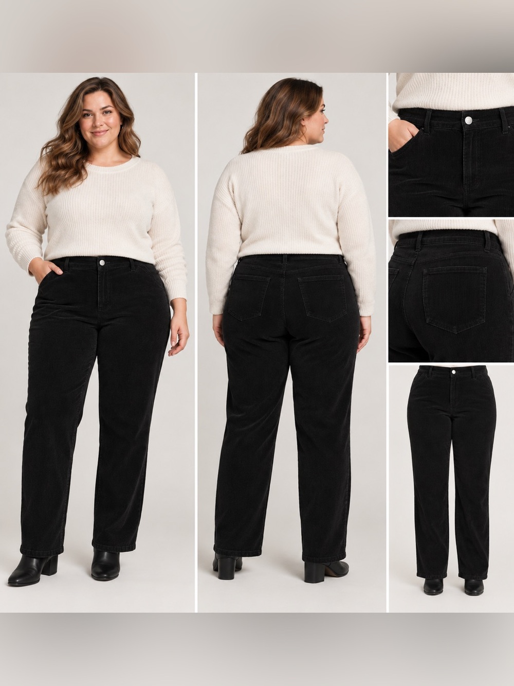 Black Corduroy Straight Leg Pants J. Crew Outlet Women’s Size 35 Classic Casual